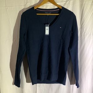 Tommy Hilfiger navy long sleeve v-neck sweater